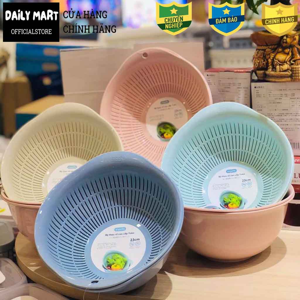 Bộ Thau Rổ, Thau Rổ Nhựa Rửa Rau, Vo Gạo, Đựng Hoa Quả Tiêu Chuẩn Nhật Bản YOKO Inochi 23cm | BigBuy360 - bigbuy360.vn