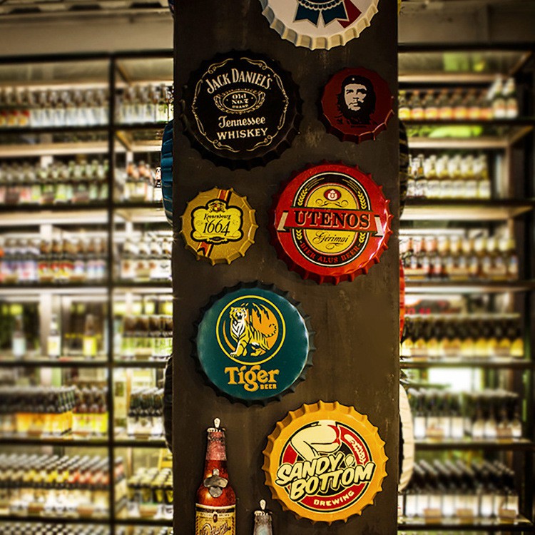 Nắp chai bia decor trang trí tường 35cm