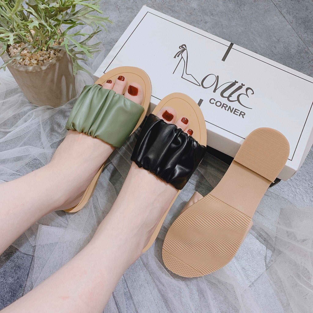 LOVIIECORNER - DÉP NỮ THỜI TRANG QUAI DA MỀM  HOT TREND 2020- QUAI NGANG NHÚNG - CHẤT SI MỀM-DÉP NỮ MŨI VUÔNG-D200301 | BigBuy360 - bigbuy360.vn