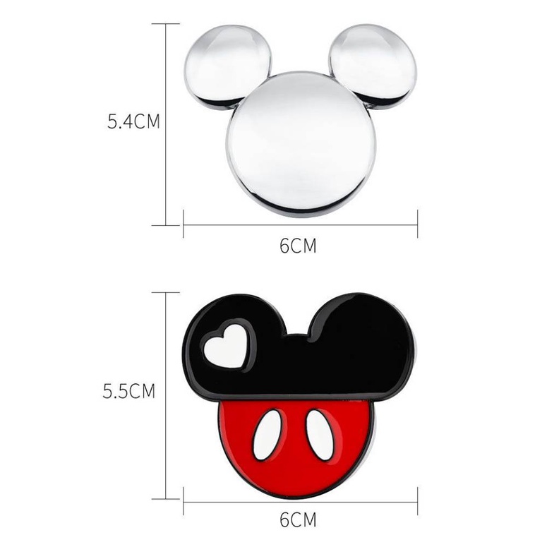 Sticker logo kim loại trang trí xe hơi BMW hình chuột mickey 3d mini che phủ vết trầy xước sáng tạo dễ thương
