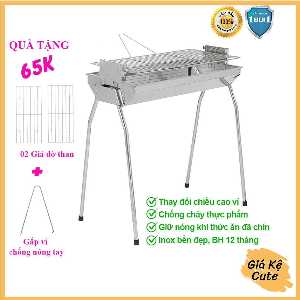 Bếp nướng than hoa TopV VCL thay đổi chiều cao vỉ Bếp nướng than hoa không khói nướng ngoài trời lò nướng than inox