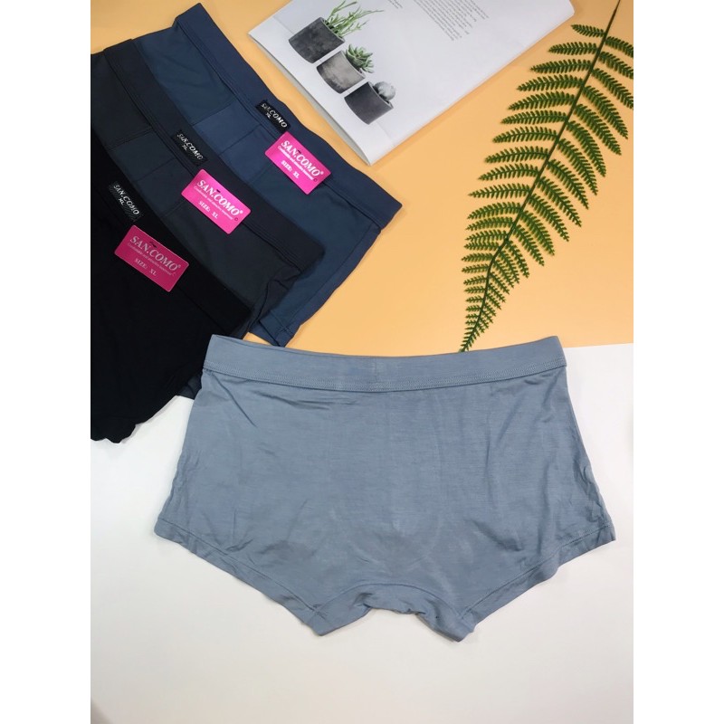 Quần đùi boxer,quần sịp đùi lưới Thái Lan nam cao cấp sancomo lưới thoáng mát chất cotton dai bền không xù mặc là mê