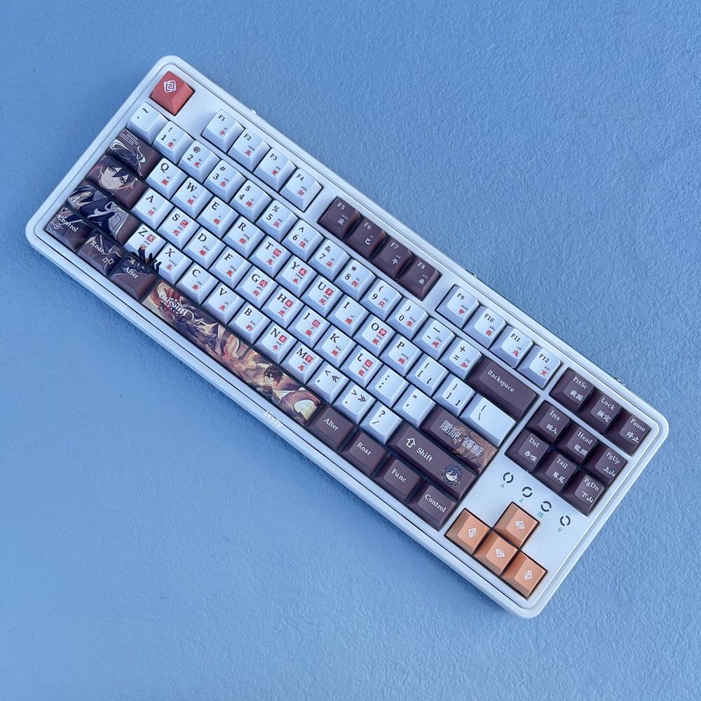 133 Phím Zhongli Keycaps Cherry Profile Genshin Impact Anime PBT DYE SUB Bàn phím cơ học Keycap