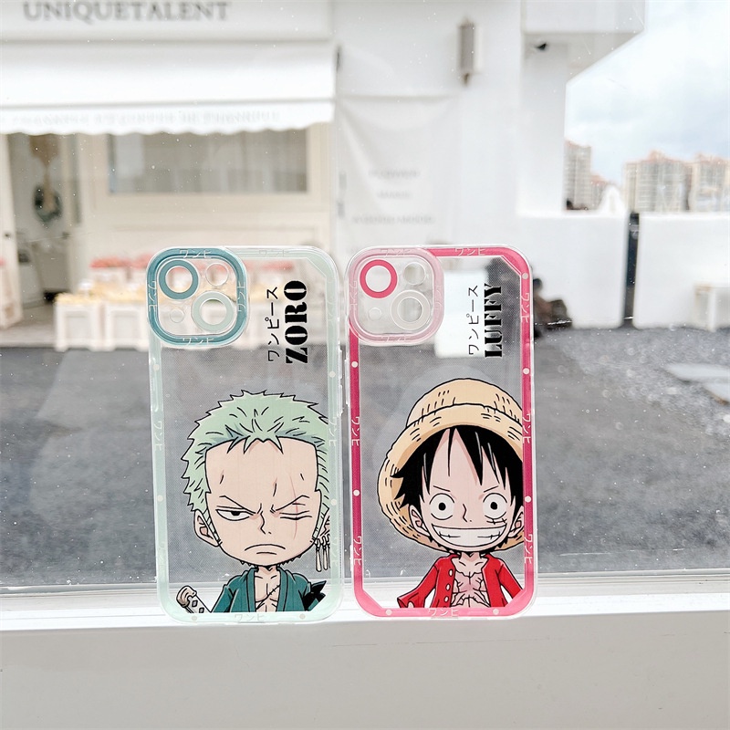 Ốp Điện Thoại Dẻo Họa Tiết Hoạt Hình One Piece Luffy Zoro Cho iPhone 7 8 Plus X XR XS 11 12 13 14 Plus 14 Pro Max SE 2020