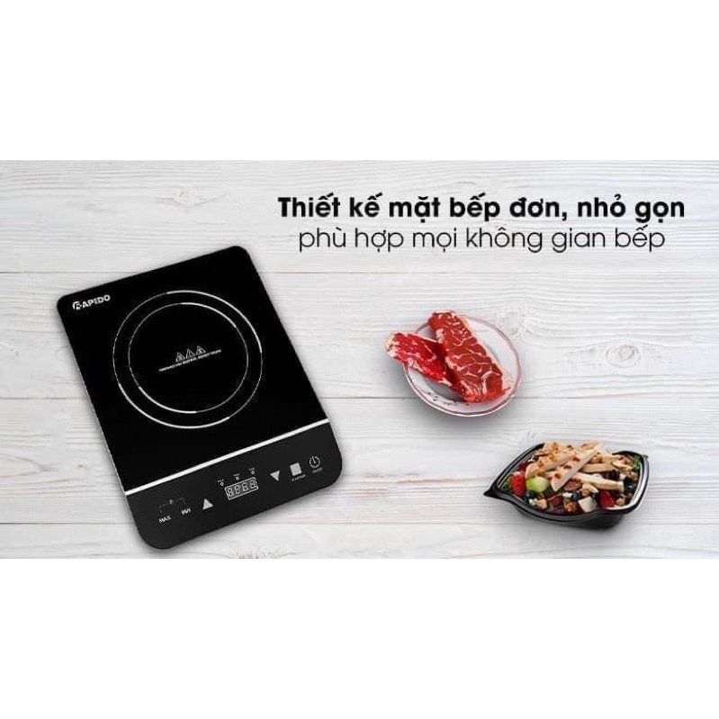 BẾP TỪ ĐƠN VÀ BẾP HỒNG NGOẠI ĐƠN Í2000EC - HÀNG CHÍNH HÃNG CỦA RAPIDO