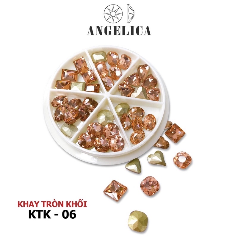 Khay đá khối 36 viên mix - phụ kiện nail trang trí móng