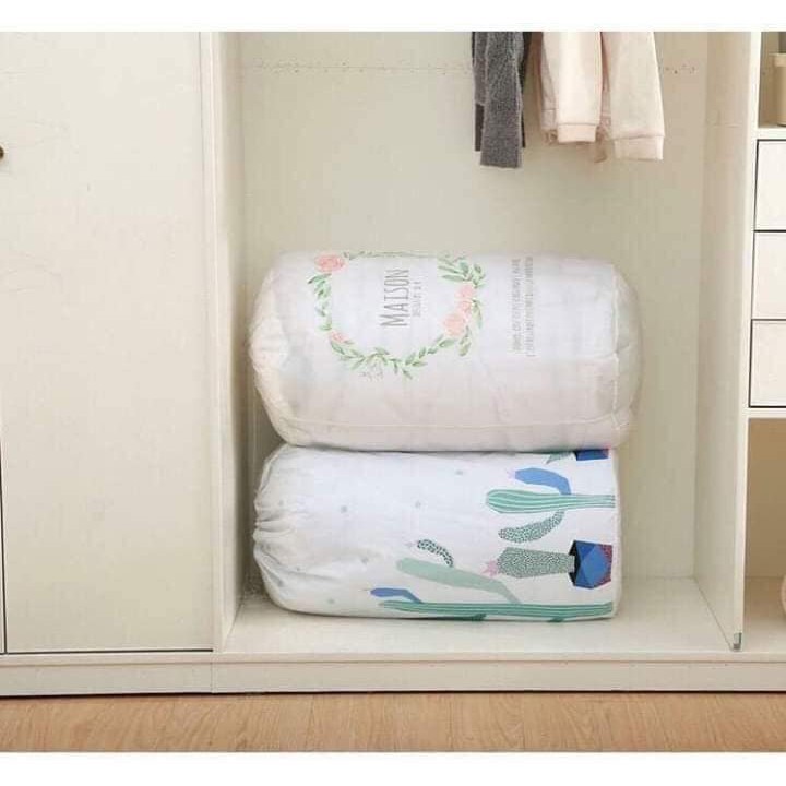 Túi đựng chăn màn, túi đựng quần áo mền gối cỡ lớn 135L dây rút nhựa Peva chống thấm ẩm mốc bụi bẩn cực tốt 2466