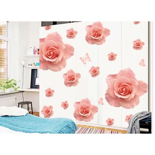 Decal dán tường decal trang trí hoa tiết hoa hồng 2 BINBIN PK146
