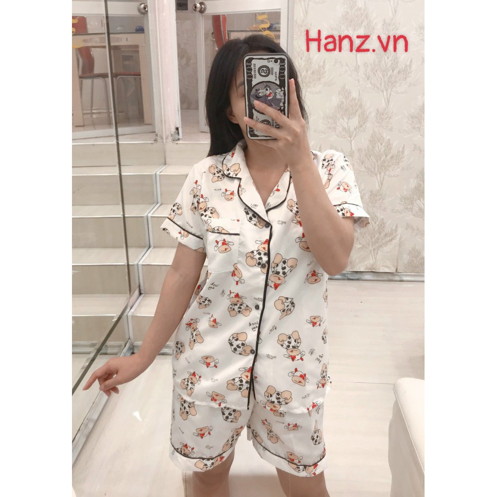 Bộ đồ ngủ nữ pijama bò sữa cộc đùi bộ mặc nhà chất kate thái thoải mái dễ thương giá rẻ H5 | BigBuy360 - bigbuy360.vn