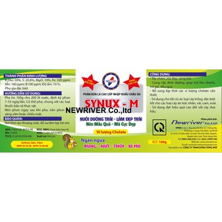 Phân bón SYNUX M - KALI - BO - KẼM GÓI 100GR