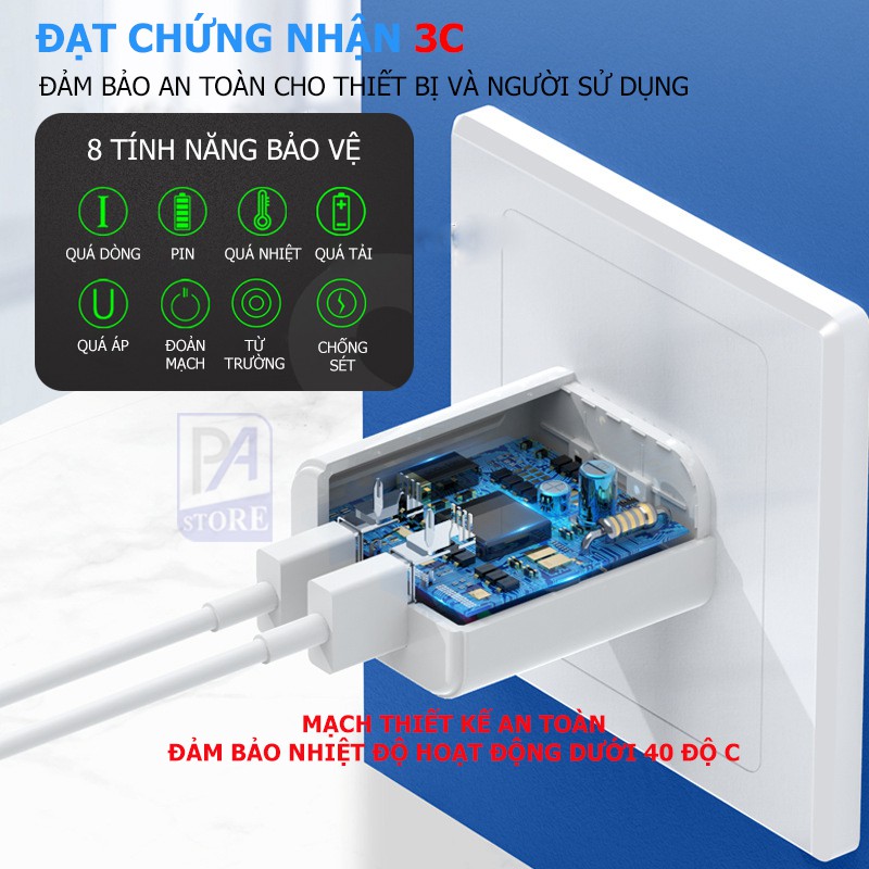 Củ Sạc Nhanh 2 Cổng 5V/2.1A - Hàng Chất Lượng Cao USAMS