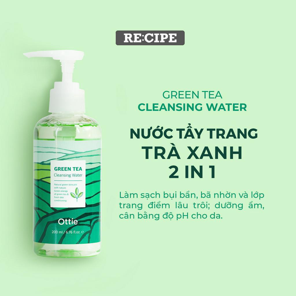 Bộ 7 Sản Phẩm Chăm Sóc Và Dưỡng Ẩm Da Toàn Diện Trà Xanh Ottie Green Tea Super Skincare Set 7 Sản Phẩm