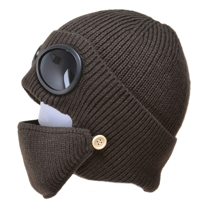 Kính Bảo Vệ Mặt Và Mũ Len Dày Dặn Chống Gió Khi Trượt Tuyết