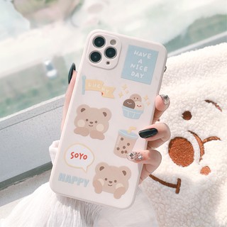 ỐP LƯNG IPHONE cạnh vuông viền nổi BVC Gấu Soyo 6/6plus/6s/6splus/7/7plus/8/8plus/x/xr/xs/11/12/13/pro/max/plus/promax