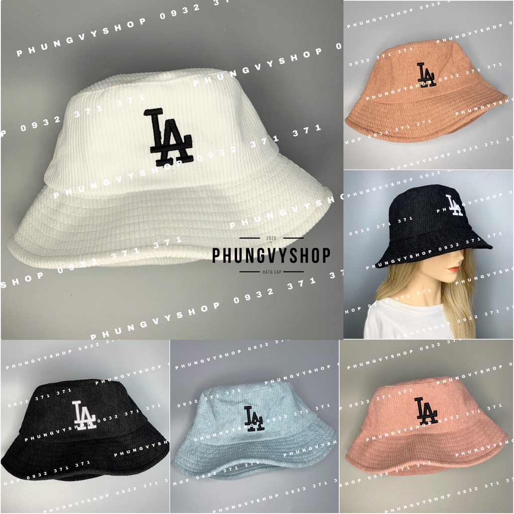 Mũ bucket tai bèo vành thoáng mát basic unisex nam nữ phong cách hàn quốc Phungvyshop - nón BO Nhung Gân Tăm Thêu LÃ