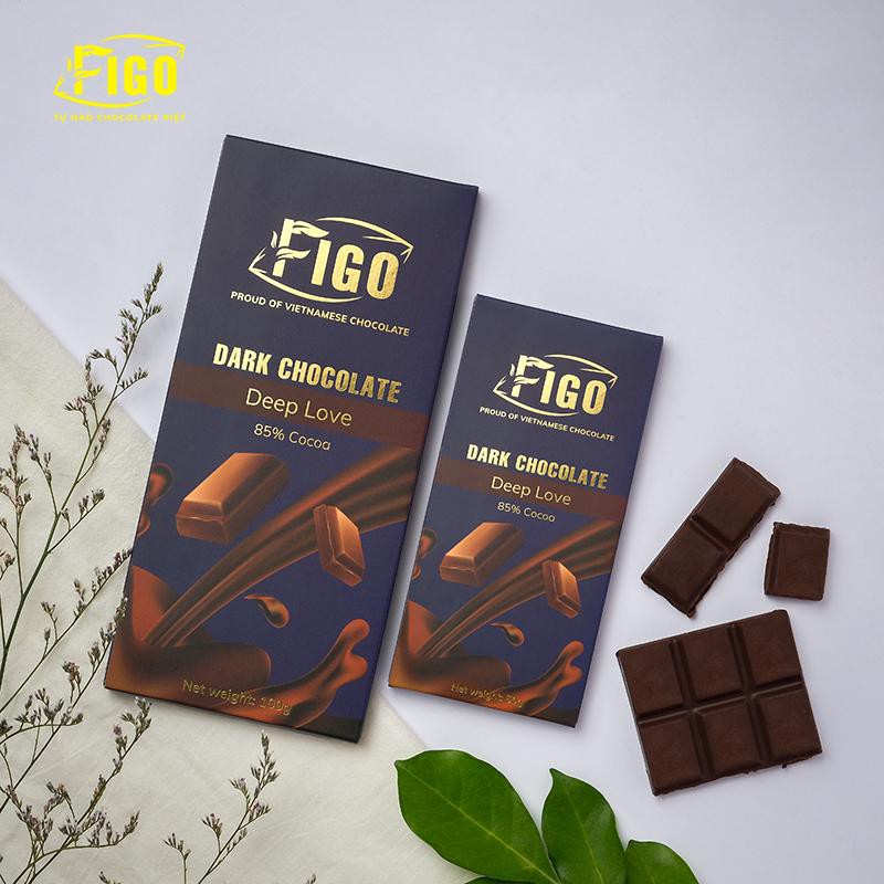 [Giảm cân, Keto] 2 Hộp Dark Chocolate 85% Cacao 100gr và 50gr Socola đen giảm cân Figo giá Ưu đãi tri ân khách hàng