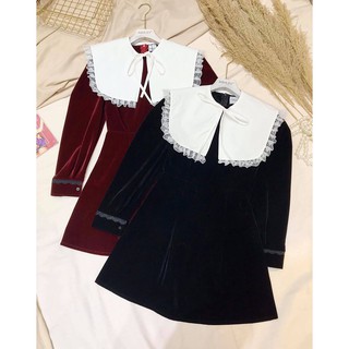 VÁY XÒE CỔ BÈO TAY DÀI