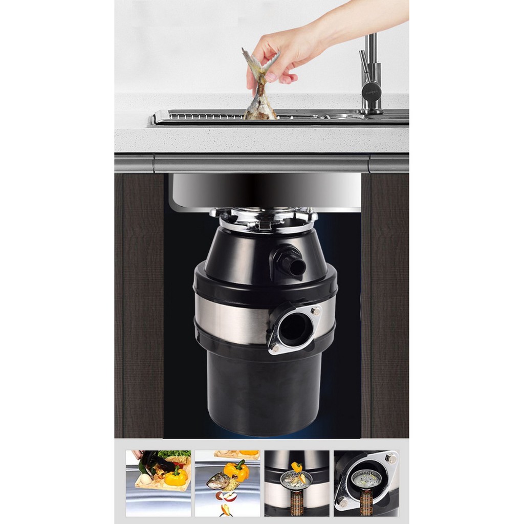 Máy nghiền thức ăn thừa thải cống rãnh Food Waste Disposer German (Đen) - Home and Garden