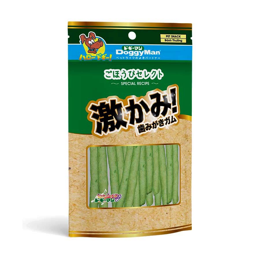 Xương nơ &amp; Que gặm da bò thơm miệng cho Chó thương hiệu Doggyman (Gói 10 cây)