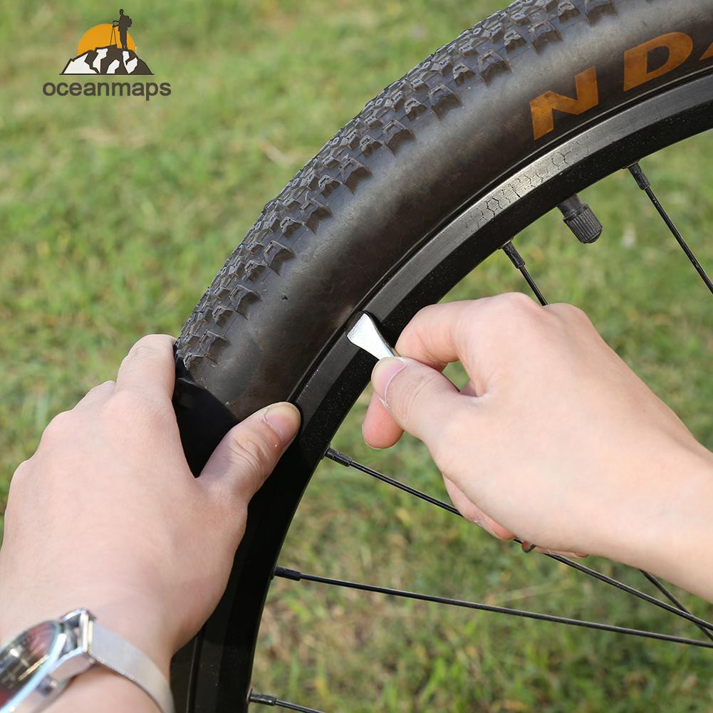 Ocean_3pcs Cycling Steel Wheel Tire Lever Curved Bicycle Tyre Repair Tool Hooks☆