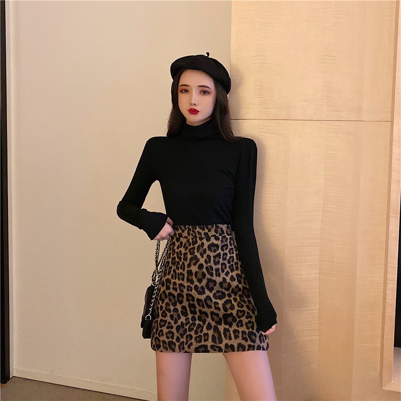 Chân Váy Len Xiaozhainv Họa Tiết Da Beo Cá Tính Dành Cho Bạn Nữ | BigBuy360 - bigbuy360.vn