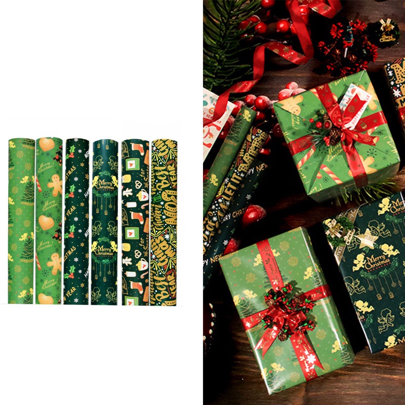 Cuộn Giấy Gói Quà Giáng Sinh 70 * 50cm Họa Tiết Hoa Tuyết / Tuần Lộc