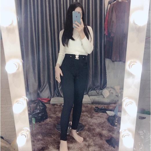 Quần legging nữ ⚡ RẺ VÔ ĐỊCH ⚡ Quần cạp cao đính đá hoa cúc, co dãn 4 chiều, hot trend 2021 | BigBuy360 - bigbuy360.vn