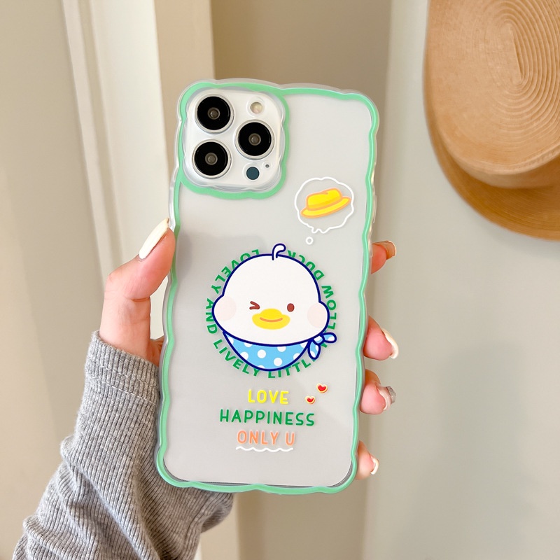 Ốp lưng iphone Ốp Điện Thoại Silicon Trong Suốt Hình Vịt Hoạt Hình Cho Iphone 13Pro xs xr 11 6 7 8 xs-14 Dinuo case