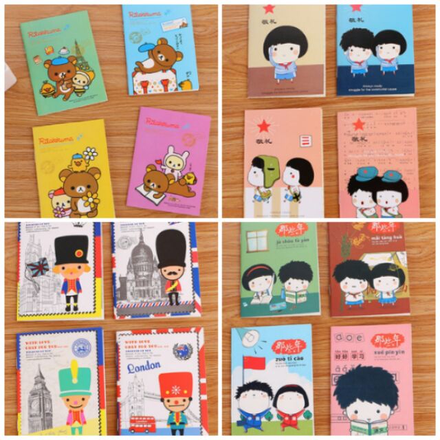 [Mã LIFEBOOK2 giảm 10% đơn 0Đ] Combo 10 sổ tay cute (12x8.5cm) mix mẫu khác nhau