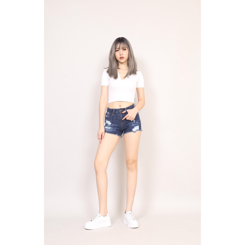Quần Short Jean Nữ Thời Trang Rách To Gấu Tua Rua CT Jeans | BigBuy360 - bigbuy360.vn