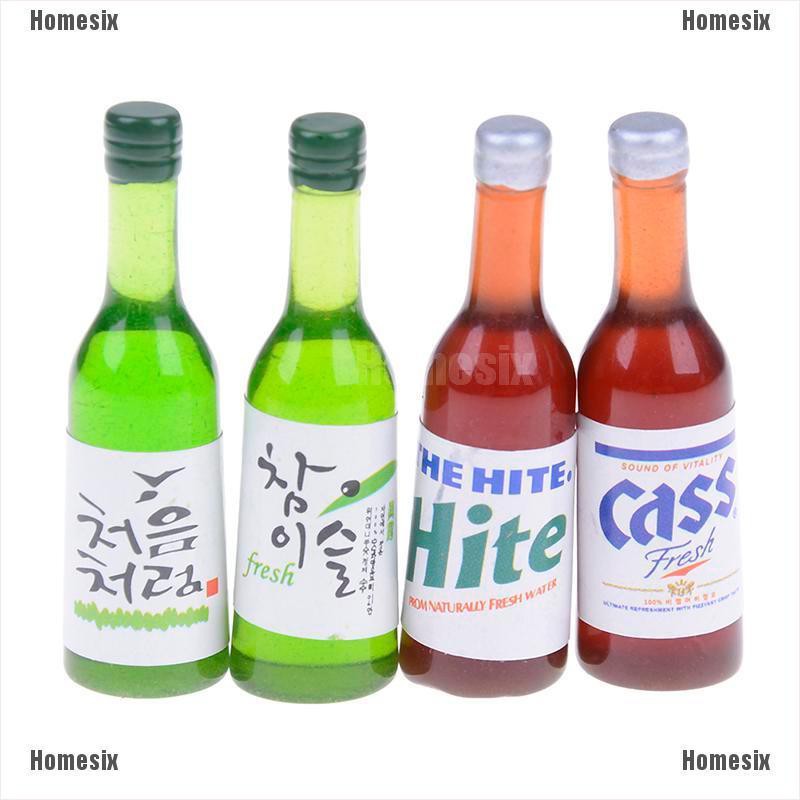 [HoMSI] 4Pcs 1:12 Dollhouse mini wine bottles miniature drinking doll house decor SUU