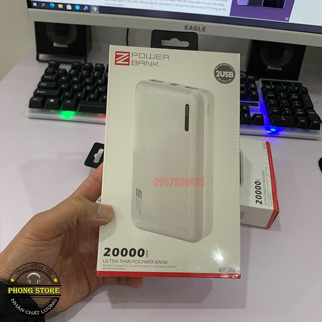 Pin sạc dự phòng 20000 Mah ZUZG MP J02, Cổng usb - type Micro, Công nghệ Quick-Charge