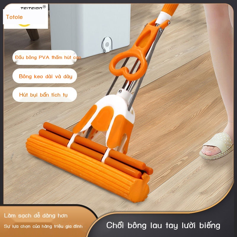 ❏Con lăn hàng đôi mới vắt miếng bọt biển bông lau đầu mút thấm hút