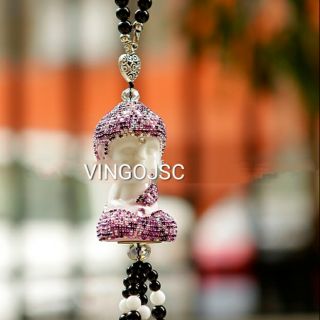 Phỉ thúy treo ô tô tượng phật đính đá