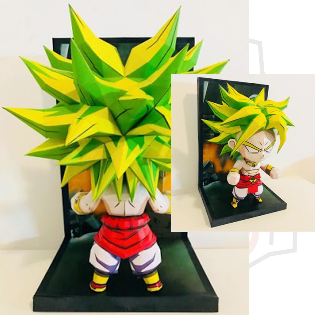 Mô hình giấy Anime Dragon Ball chibi Broly SSJ Legendario