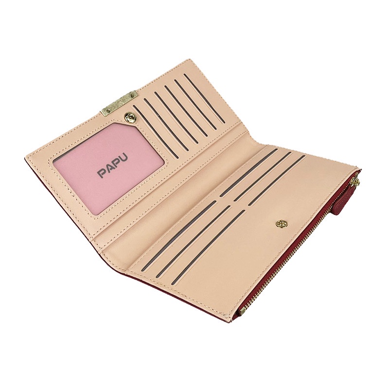 Ví nữ dáng dài cầm tay cao cấp PaPu VD01 nhiều ngăn, da PU