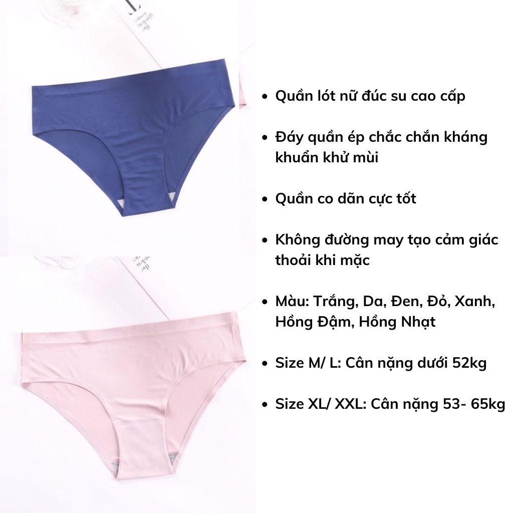 Quần lót nữ đúc su không đường may tôn dáng, Quần chíp nữ thun lạnh thoáng mát LANIXA L713