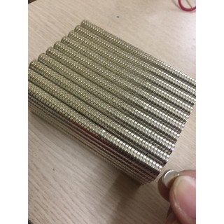 100 VIÊN nam châm đất hiếm từ tính cao kích thước 8x2mm niken
