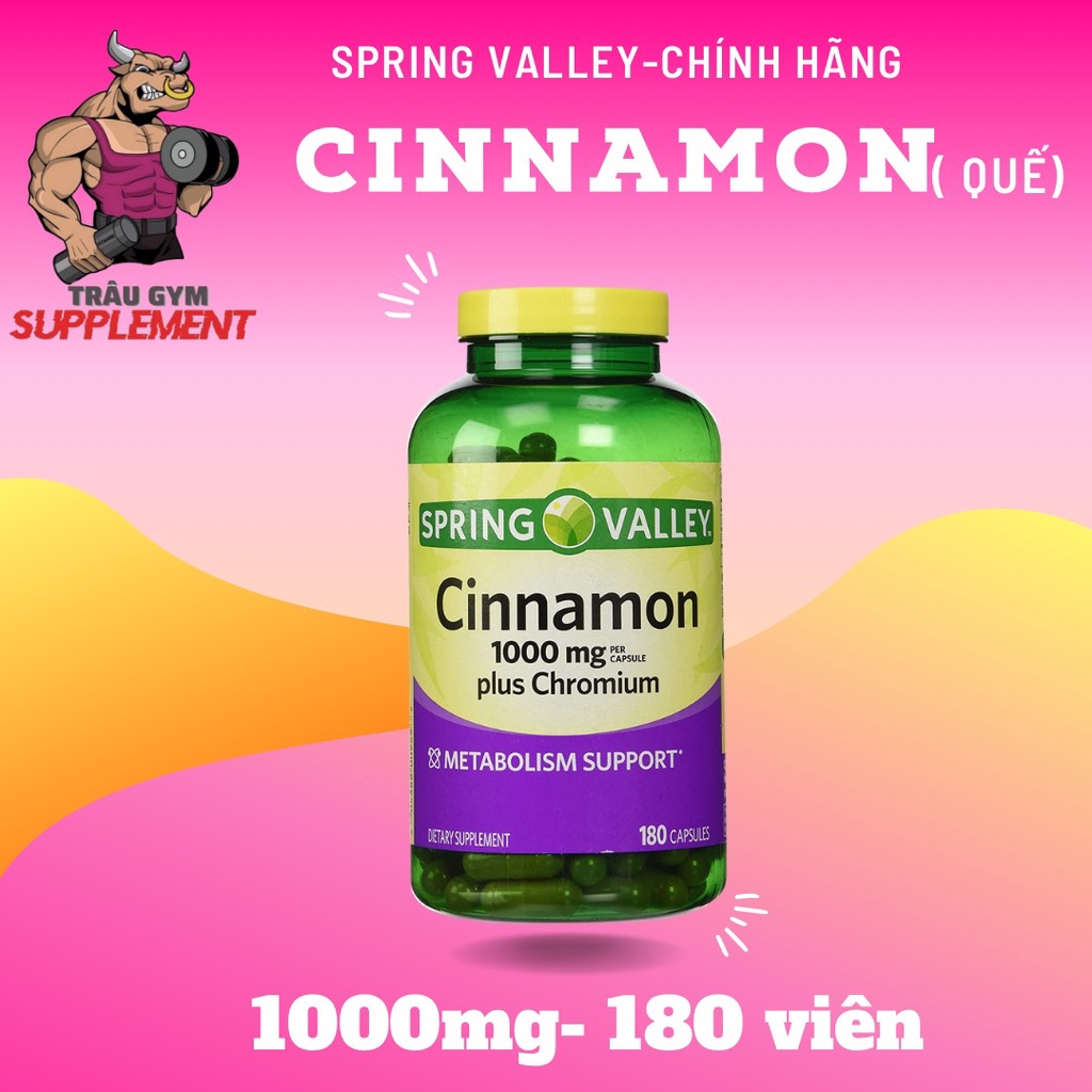 Spring Valley – Cinnamon – 1000 mg (Chromium plus) – 180 viên