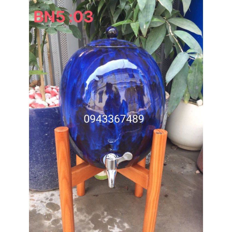 Bình nước 3 lít cao 25cm, bụng 19,5cm, đk miệng 12cm. . Hàng sứ Bát Tràng