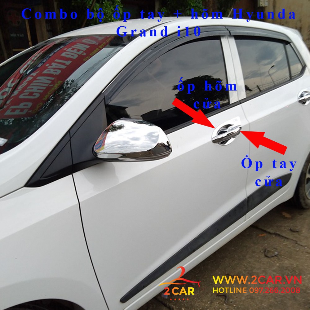 Ốp tay nắm, hõm cửa xe Hyundai i10 hatchback, sedan 2014-2019, 2019-2020 , 2021-2022