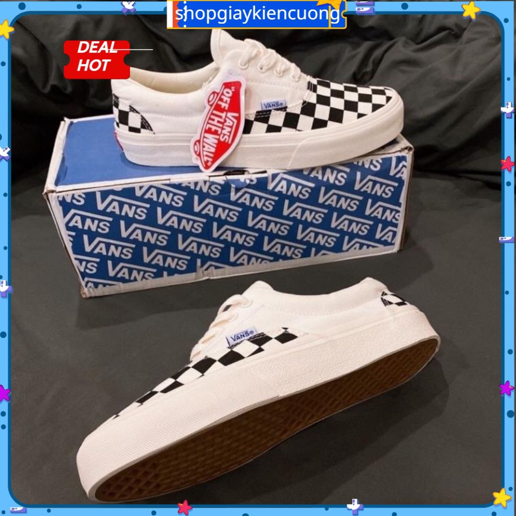 shopgiaykiencuongGIÀY VAN.S ⭐rẻ số 1⭐CARO BUỘC DÂY SC [ FULL BOX +bill hàng xịn