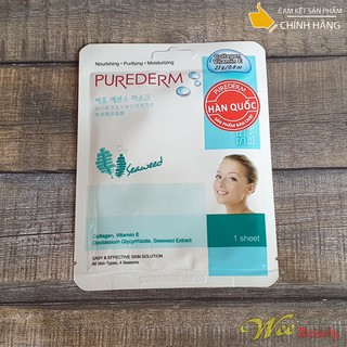 Mặt Nạ Giấy Dưỡng Da Rong Biển Purederm [01 Miếng/Gói 23g] [Hàn Quốc]