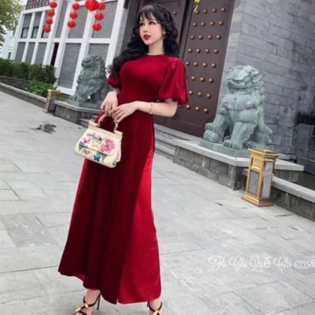 Sét áo dài nhung + quần phi