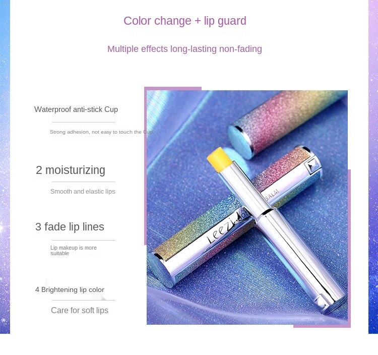 Lezzi Rainbow Starry Sky Lipstick Color Change Lipstick Color Switch Long Lasting Moisturizing