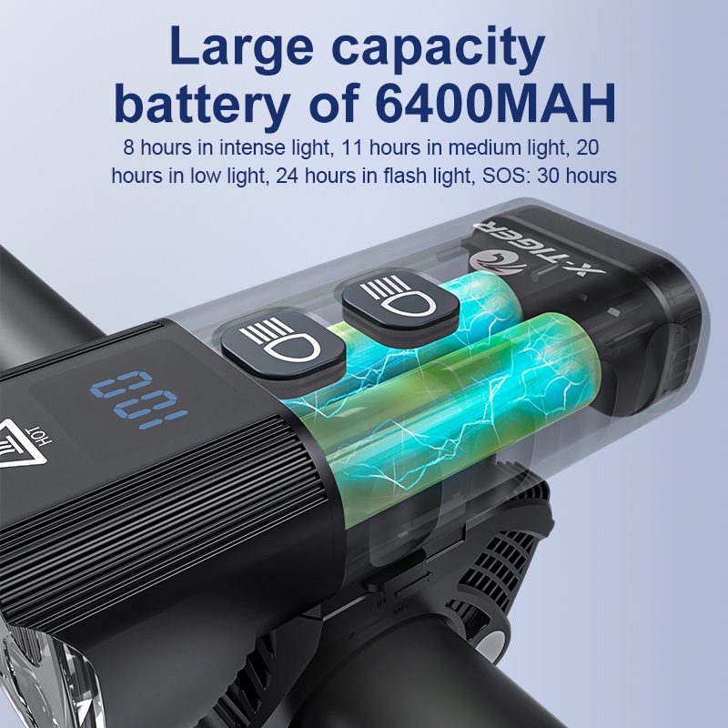 Đèn pha X-TIGER bằng hợp kim nhôm nhẹ kháng nước có thể sạc USB cho xe đạp địa hình