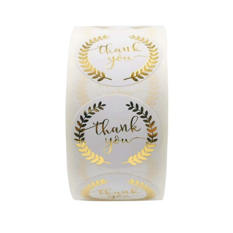 Cuộn 500 Hình Dán Họa Tiết Chữ Thank You Trang Trí Đa Năng