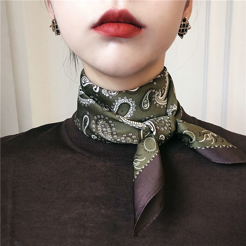 Khăn Choàng Cổ Hình Vuông 70cm Dễ Phối Đồ Thời Trang Xuân Thu Phong Cách Châu Âu Cho Nữ