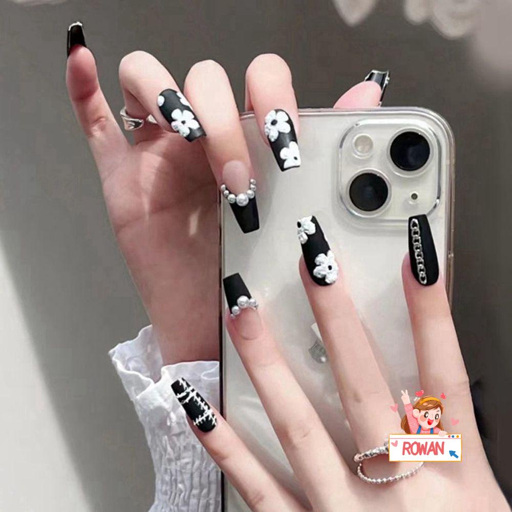 Hộp 24 Móng Tay Giả Múa Ba Lê Che Phủ Toàn Diện Kiểu Pháp