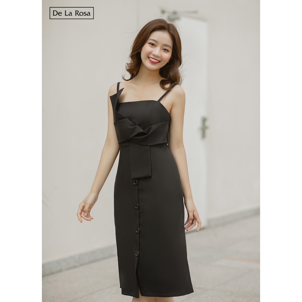 Đầm váy 2 dây dáng suông nơ lớn thiết kế dự tiệc sang trọng - De La Rosa | BigBuy360 - bigbuy360.vn